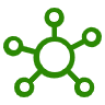 Icona che raffigura una rete di connessioni, metafora della strettissima relazione tra il business e il reparto IT Icona che raffigura una rete di connessioni, metafora della strettissima relazione tra il business e il reparto IT