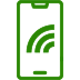 Icona rappresentativa di un cellulare con il simbolo del wi fi Icona rappresentativa di un cellulare con il simbolo del wi fi